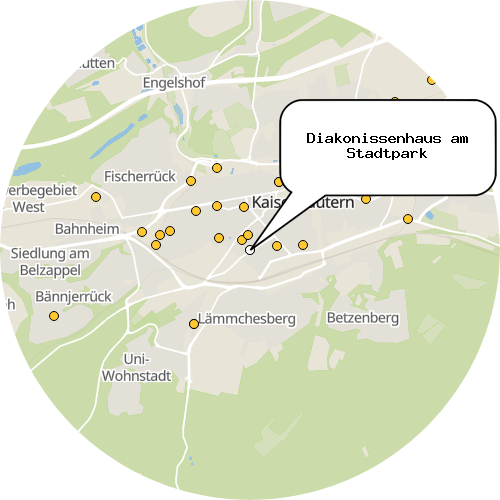 Kartenausschnitt für die Firma Diakonissenhaus am Stadtpark