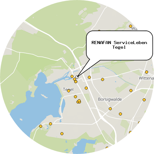 Kartenausschnitt für die Firma RENAFAN ServiceLeben Tegel