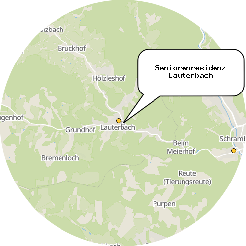 Kartenausschnitt für die Firma Seniorenresidenz Lauterbach