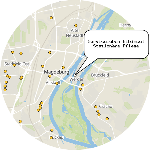 Kartenausschnitt für die Firma Serviceleben Eibinsel Stationäre Pflege