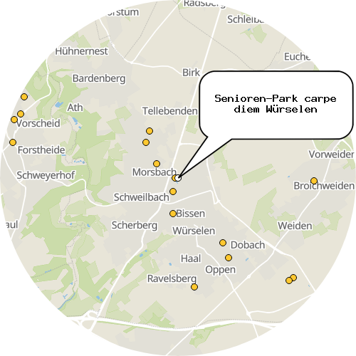 Kartenausschnitt für die Firma Senioren-Park carpe diem Würselen