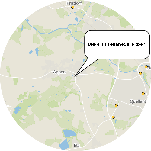 Kartenausschnitt für die Firma DANA Pflegeheim Appen