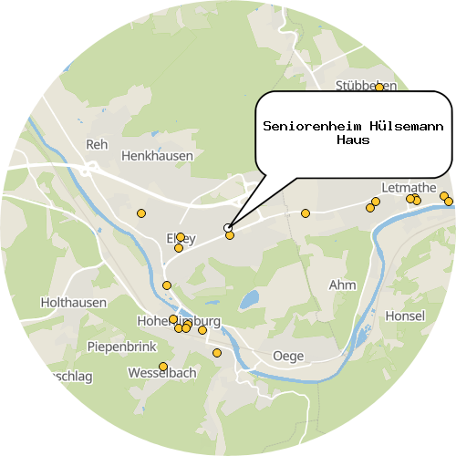Kartenausschnitt für die Firma Seniorenheim Hülsemann Haus