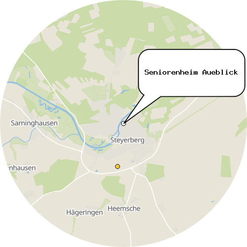 Kartenausschnitt für die Firma Seniorenheim Aueblick