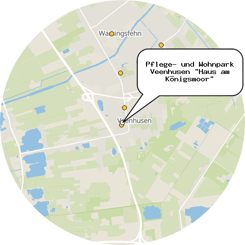 Kartenausschnitt für die Firma Pflege- und Wohnpark Veenhusen "Haus am Königsmoor"