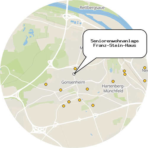 Kartenausschnitt für die Firma Seniorenwohnanlage Franz-Stein-Haus