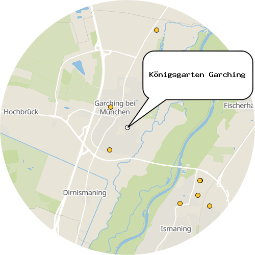 Kartenausschnitt für die Firma Königsgarten Garching