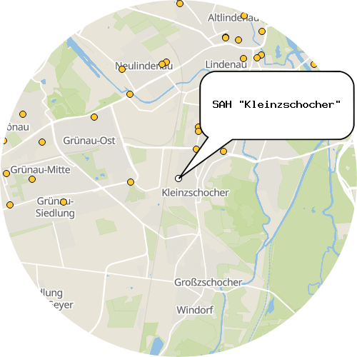 Kartenausschnitt für die Firma SAH "Kleinzschocher"