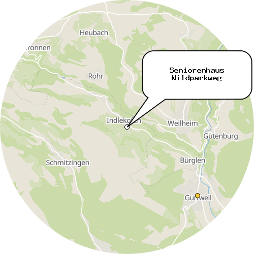 Kartenausschnitt für die Firma Seniorenhaus Wildparkweg