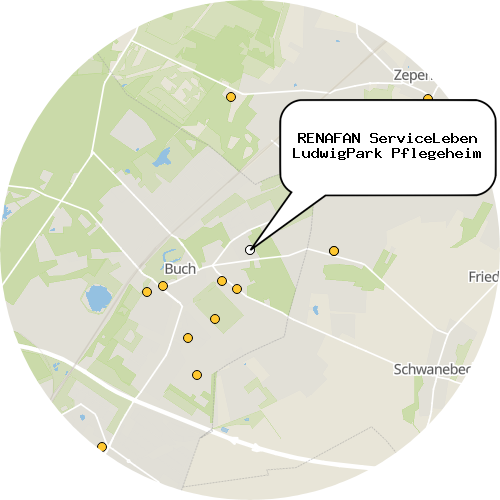 Kartenausschnitt für die Firma RENAFAN ServiceLeben LudwigPark Pflegeheim