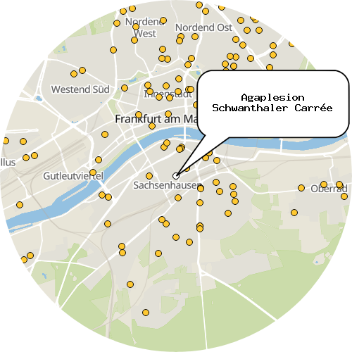 Kartenausschnitt für die Firma Agaplesion Schwanthaler Carrée