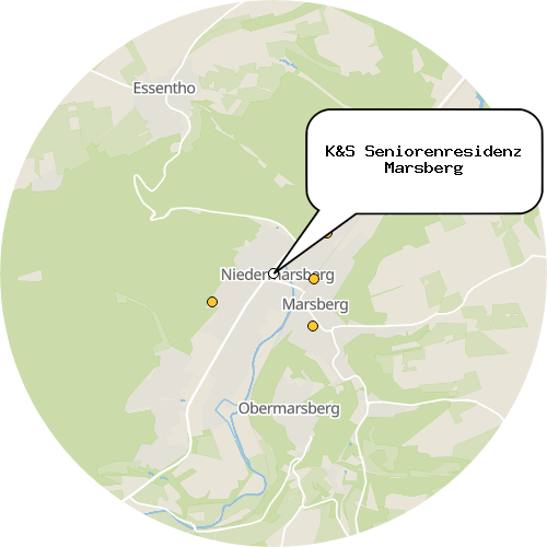 Kartenausschnitt für die Firma K&S Seniorenresidenz Marsberg