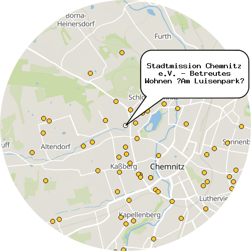 Kartenausschnitt für die Firma Stadtmission Chemnitz e.V. - Betreutes Wohnen „Am Luisenpark“