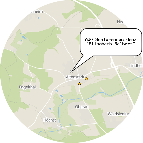 Kartenausschnitt für die Firma AWO Seniorenresidenz "Elisabeth Selbert"