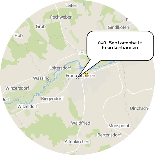 Kartenausschnitt für die Firma AWO Seniorenheim Frontenhausen