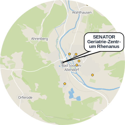 Kartenausschnitt für die Firma SENATOR Geriatrie-Zentrum Rhenanus