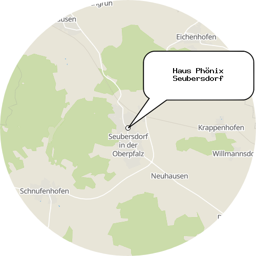 Kartenausschnitt für die Firma Haus Phönix Seubersdorf
