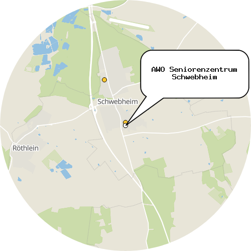 Kartenausschnitt für die Firma AWO Seniorenzentrum Schwebheim