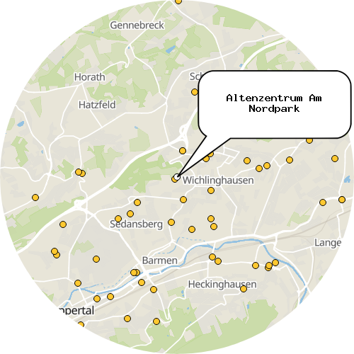 Kartenausschnitt für die Firma Altenzentrum Am Nordpark