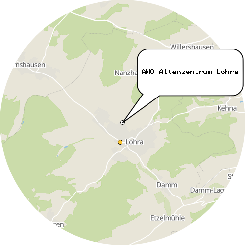 Kartenausschnitt für die Firma AWO-Altenzentrum Lohra