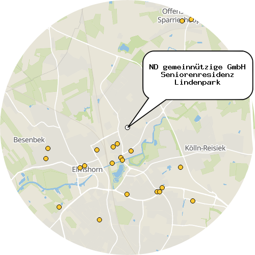 Kartenausschnitt für die Firma ND gemeinnützige GmbH Seniorenresidenz Lindenpark
