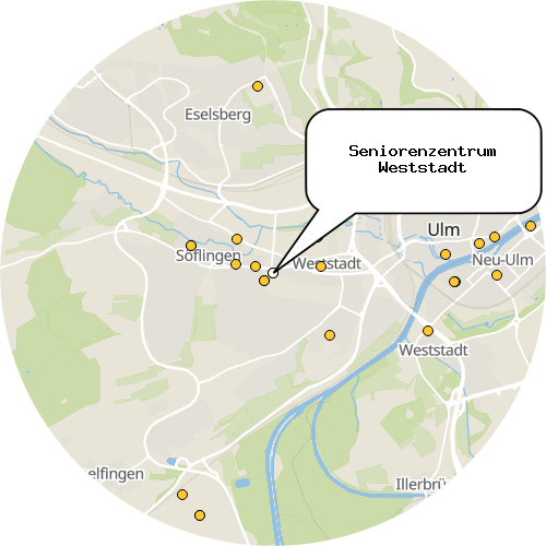 Kartenausschnitt für die Firma Seniorenzentrum Weststadt