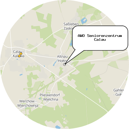 Kartenausschnitt für die Firma AWO Seniorenzentrum Calau