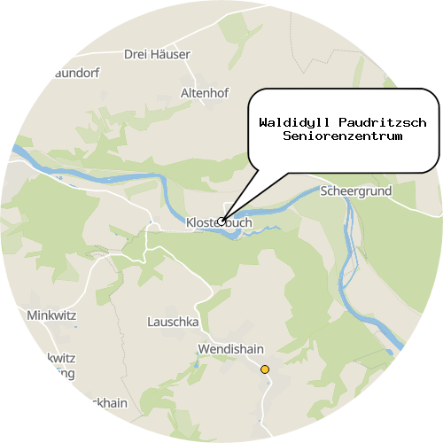 Kartenausschnitt für die Firma Waldidyll Paudritzsch Seniorenzentrum