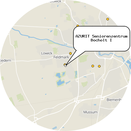Kartenausschnitt für die Firma AZURIT Seniorenzentrum Bocholt I