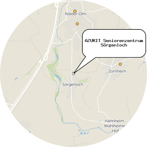 Kartenausschnitt für die Firma AZURIT Seniorenzentrum Sörgenloch