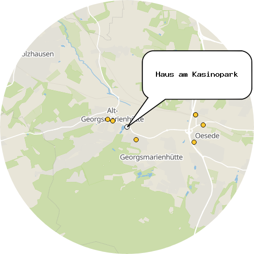 Kartenausschnitt für die Firma Haus am Kasinopark