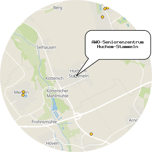 Kartenausschnitt für die Firma AWO-Seniorenzentrum Huchem-Stammeln