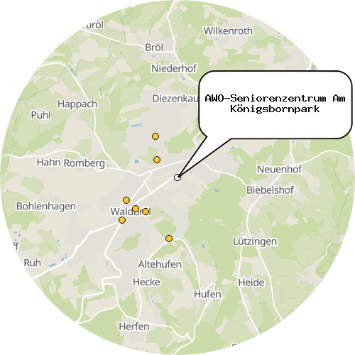 Kartenausschnitt für die Firma AWO-Seniorenzentrum Am Königsbornpark