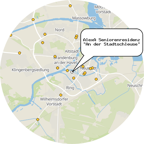 Kartenausschnitt für die Firma AlexA Seniorenresidenz "An der Stadtschleuse"