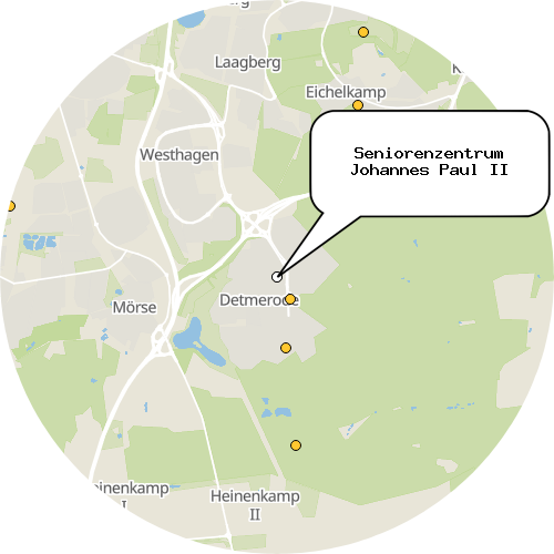 Kartenausschnitt für die Firma Seniorenzentrum Johannes Paul II