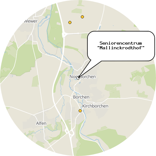 Kartenausschnitt für die Firma Seniorencentrum "Mallinckrodthof"