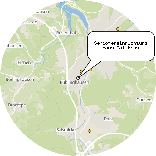 Kartenausschnitt für die Firma Senioreneinrichtung Haus Matthäus