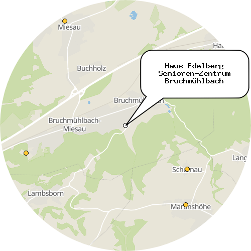 Kartenausschnitt für die Firma Haus Edelberg Senioren-Zentrum Bruchmühlbach