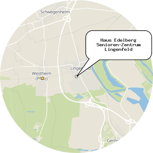 Kartenausschnitt für die Firma Haus Edelberg Senioren-Zentrum Lingenfeld