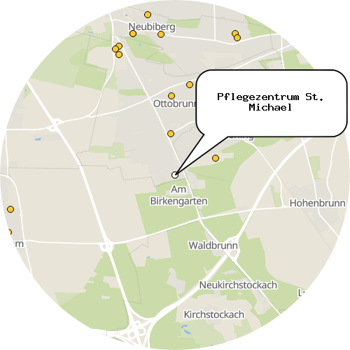 Kartenausschnitt für die Firma Pflegezentrum St. Michael