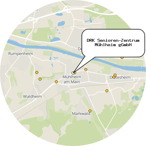 Kartenausschnitt für die Firma DRK Senioren-Zentrum Mühlheim gGmbH