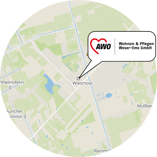 Kartenausschnitt für die Firma AWO Wohnpark Wiesmoor