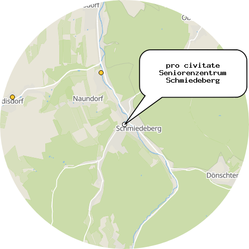 Kartenausschnitt für die Firma pro civitate Seniorenzentrum Schmiedeberg