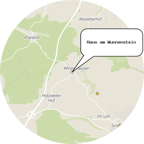 Kartenausschnitt für die Firma Haus am Wunnenstein