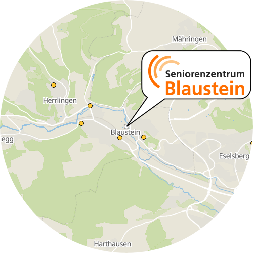 Kartenausschnitt für die Firma Seniorenzentrum Blaustein