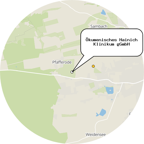 Kartenausschnitt für die Firma Ökumenisches Hainich Klinikum gGmbH