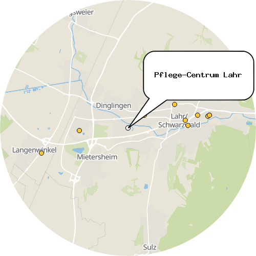 Kartenausschnitt für die Firma Pflege-Centrum Lahr