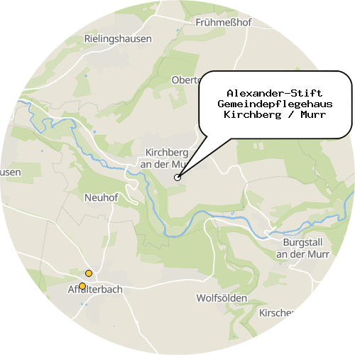 Kartenausschnitt für die Firma Alexander-Stift Gemeindepflegehaus Kirchberg / Murr