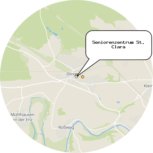 Kartenausschnitt für die Firma Seniorenzentrum St. Clara