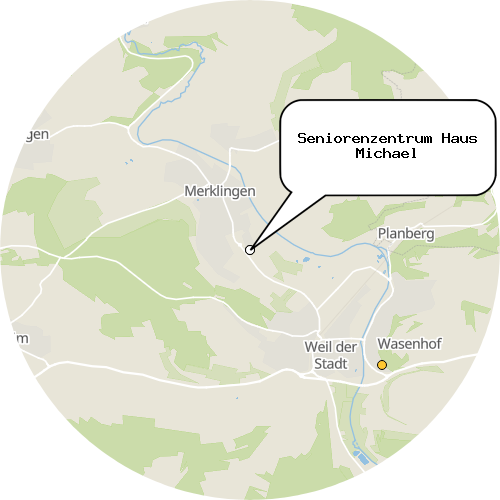 Kartenausschnitt für die Firma Seniorenzentrum Haus Michael
